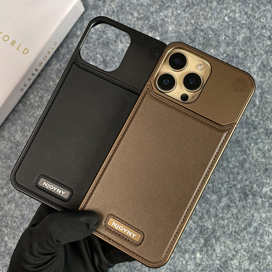 Magsafe Vegan Leather Case With Titanium Frame