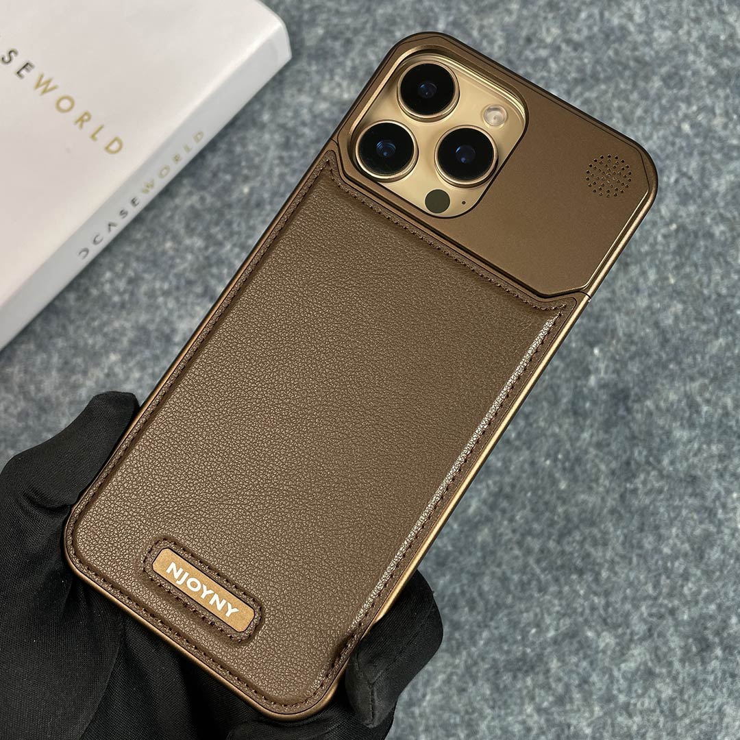 Magsafe Vegan Leather Case With Titanium Frame