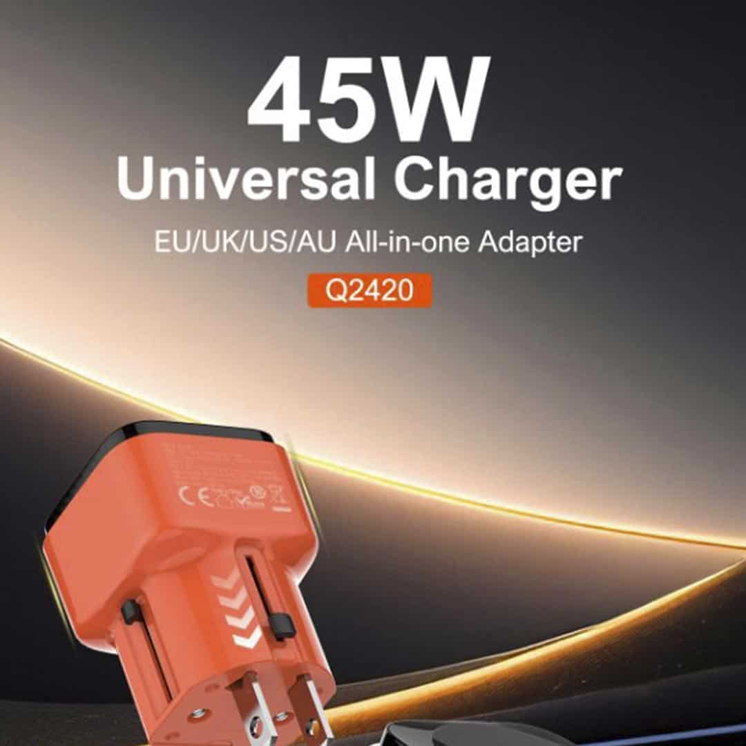 45W Ultra-Fast Charging Global Universal Adapter Charger Q2420