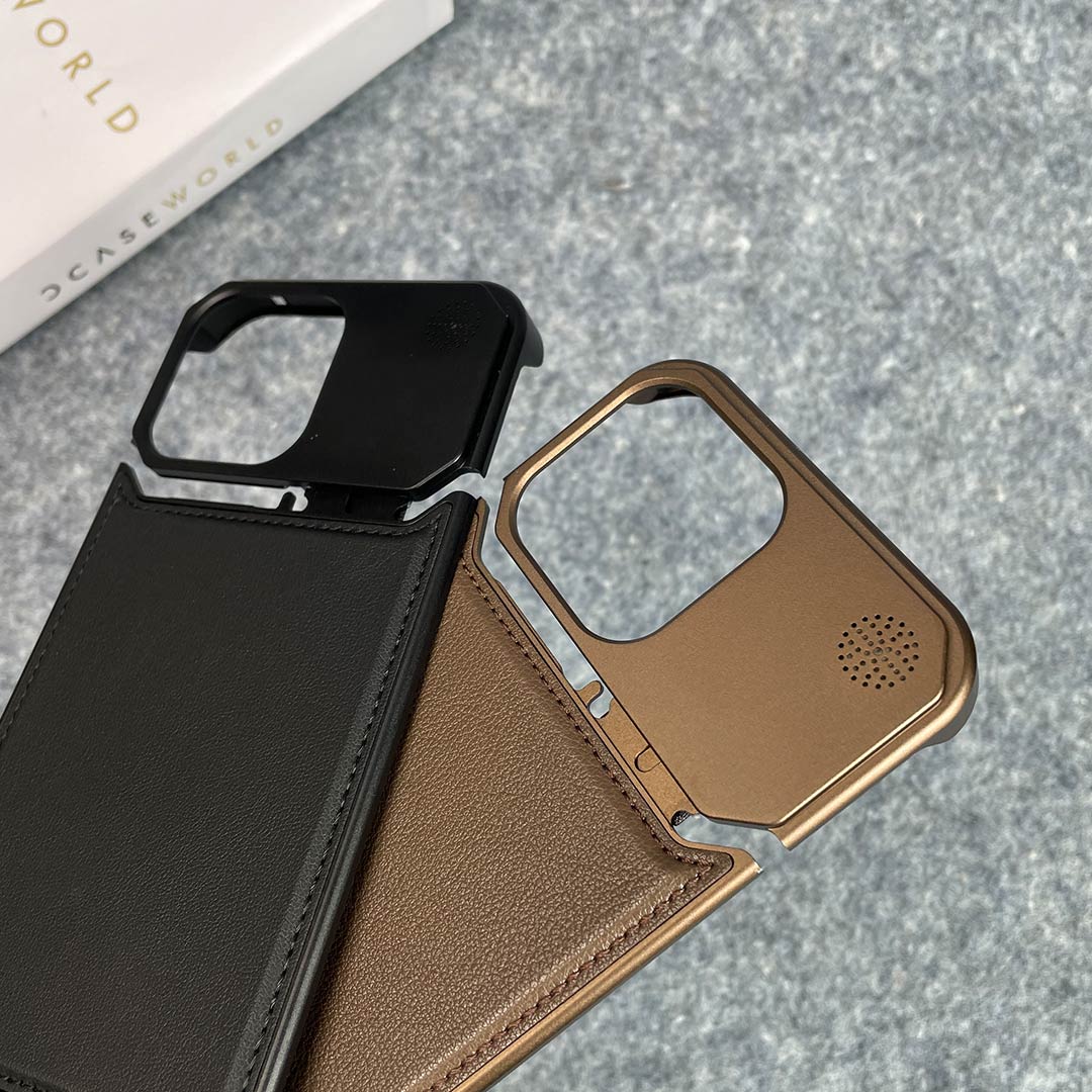 Magsafe Vegan Leather Case With Titanium Frame