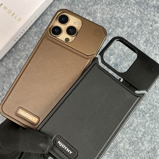 Magsafe Vegan Leather Case With Titanium Frame