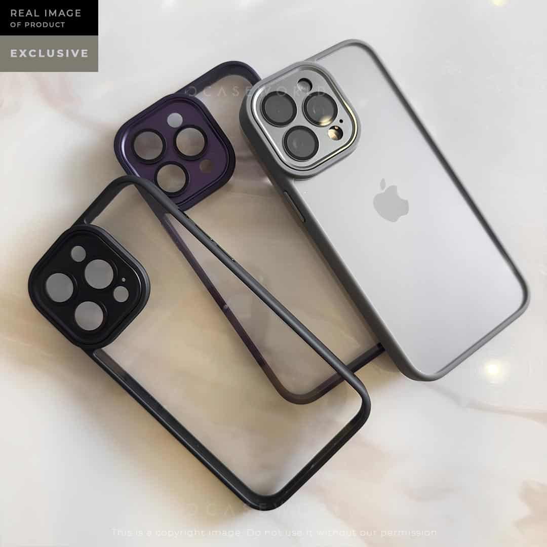 Crystal Clear Case with Metal Camera Protection and Action Button