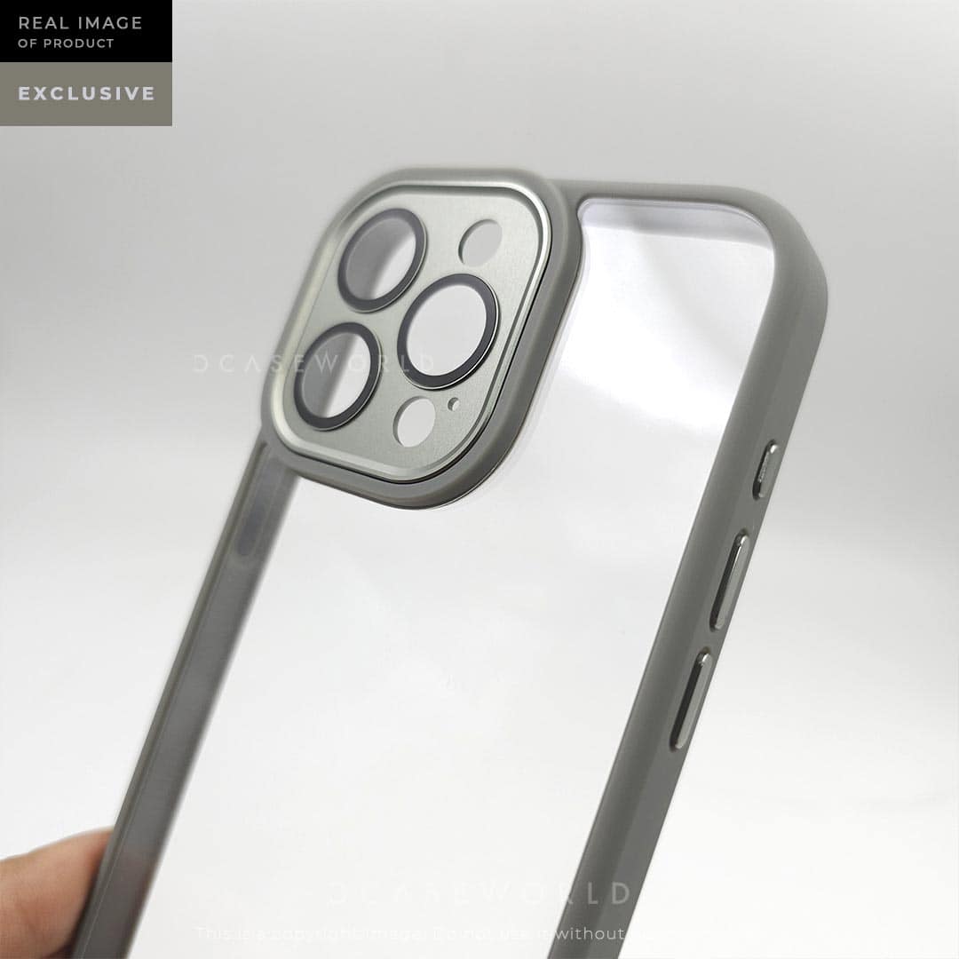Crystal Clear Case with Metal Camera Protection and Action Button