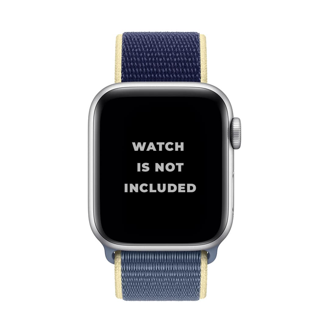 Khaki-Blue Dual Color Nylon Apple Watch Band (42-44MM)