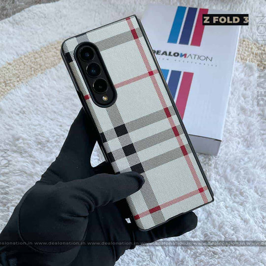 BB Pattern Luxury Leather Case - Z Fold 3
