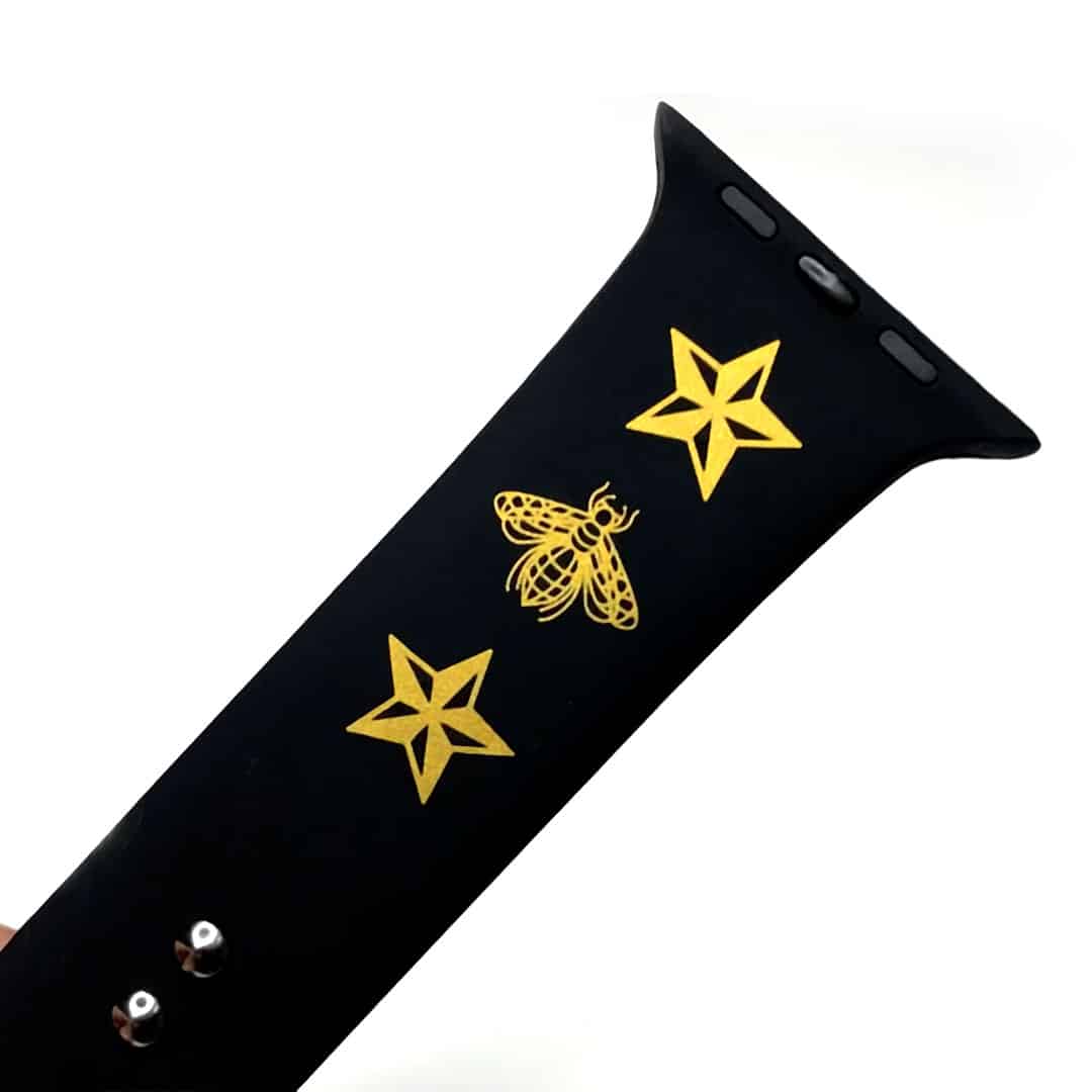 Golden-Bee Black Silicone Apple Watch Band 42-44 MM