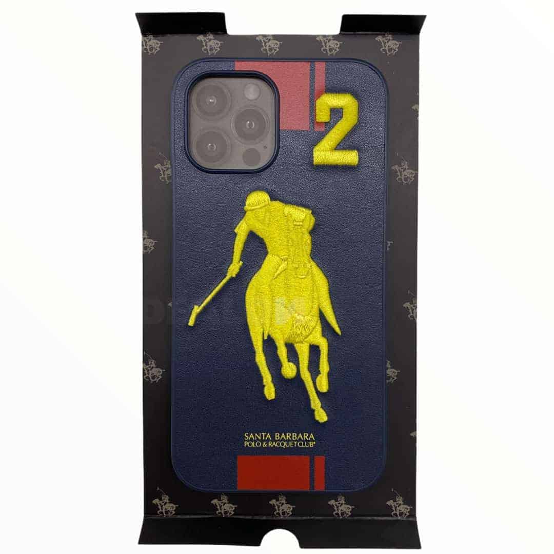 Leather Santa Barbara Polo Racquet Jockey iPhone 12 Series - Alaskan Blue