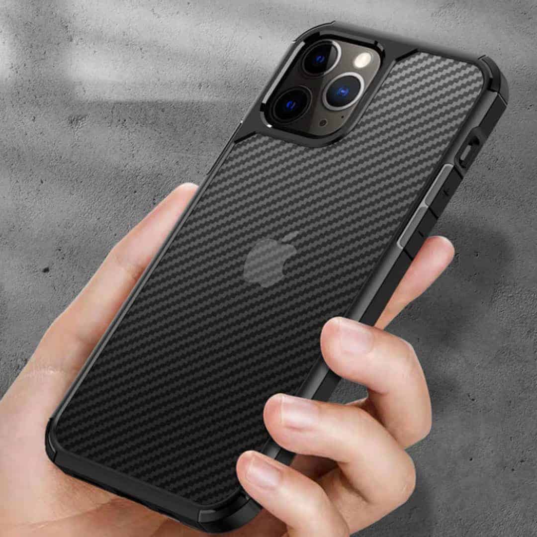 iPhone 12 Carbon Fibre Shockproof Slim Translucent Case
