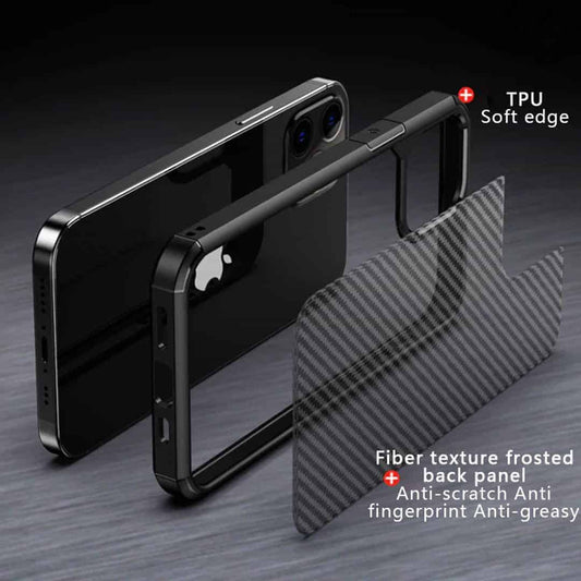 iPhone 12 Carbon Fibre Shockproof Slim Translucent Case
