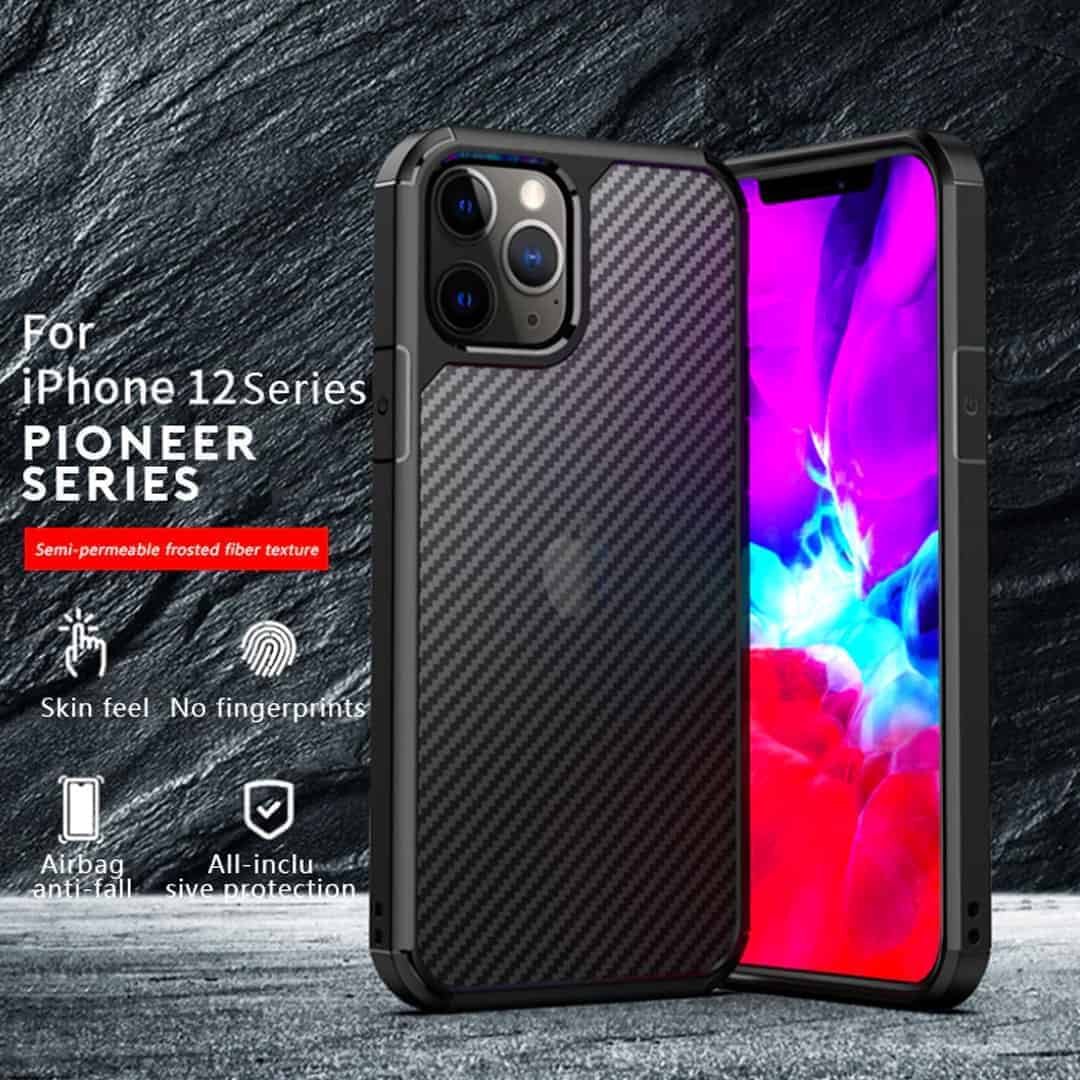 iPhone 12 Carbon Fibre Shockproof Slim Translucent Case