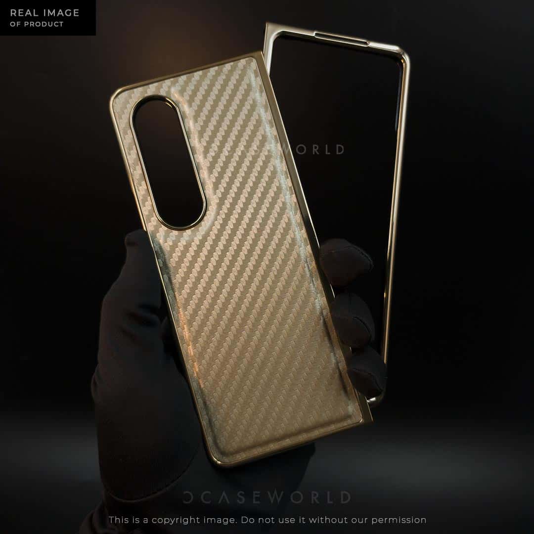 Luxury Champagne Gold Carbon Fiber Case