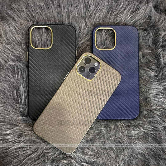 Carbon Fibre with Gold Plating Leather Case