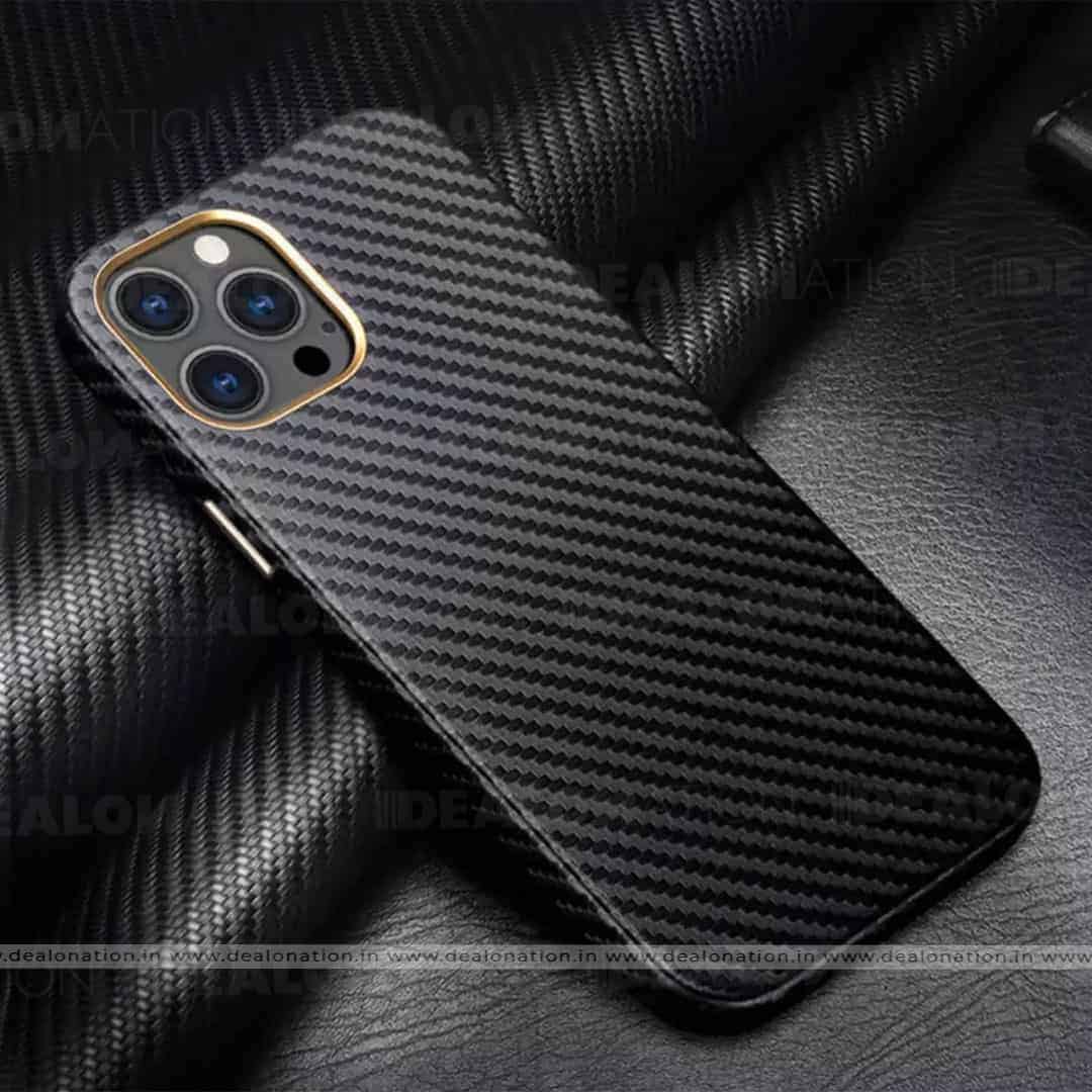 Carbon Fibre with Gold Plating Leather Case