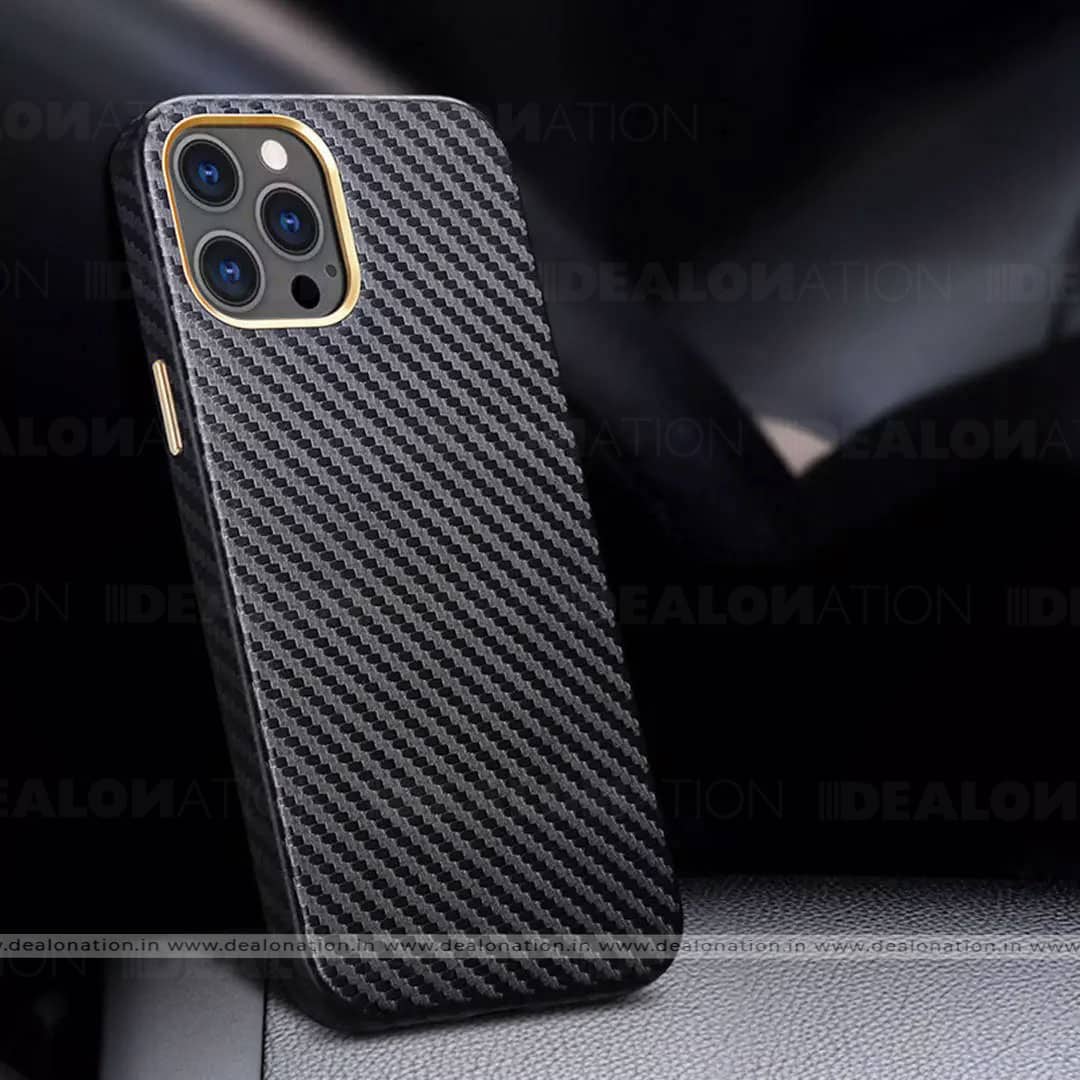 Carbon Fibre with Gold Plating Leather Case