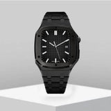 AP Style Luxury Stainless Steel Case with Metal Belt (44-45MM) - Black