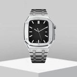 AP Style Luxury Stainless Steel Case with Metal Belt (44-45MM) - Silver