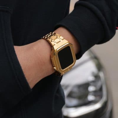 AP Style Luxury Stainless Steel Case with Metal Belt (44-45MM) - Gold