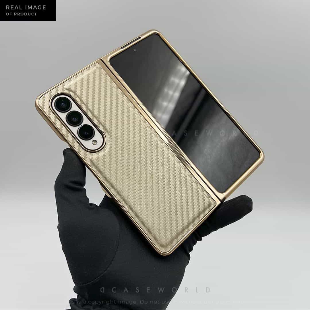 Luxury Champagne Gold Carbon Fiber Case