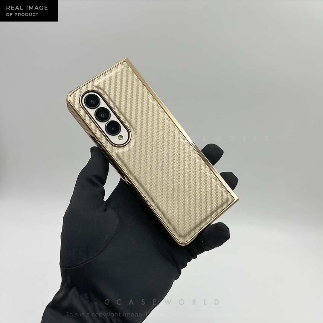 Luxury Champagne Gold Carbon Fiber Case
