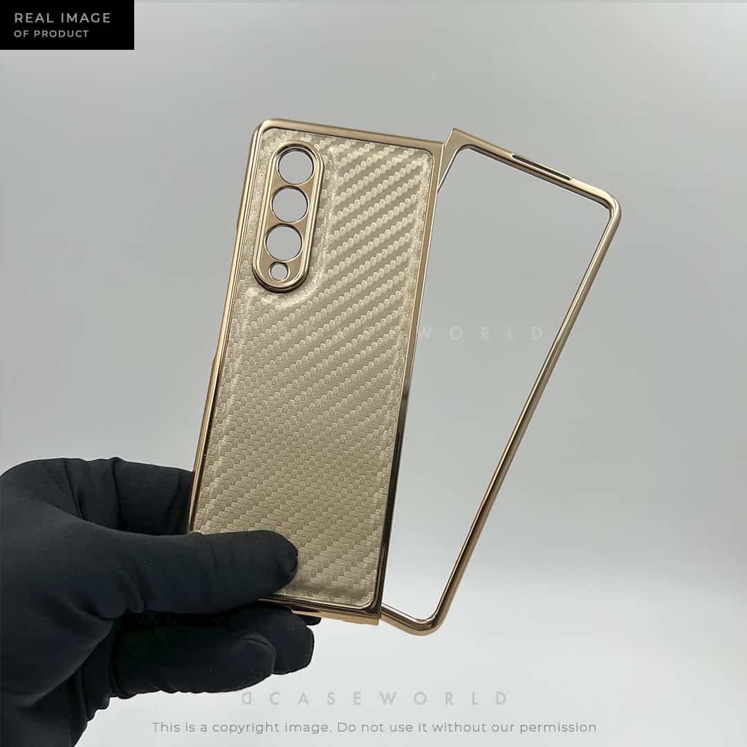 Luxury Champagne Gold Carbon Fiber Case