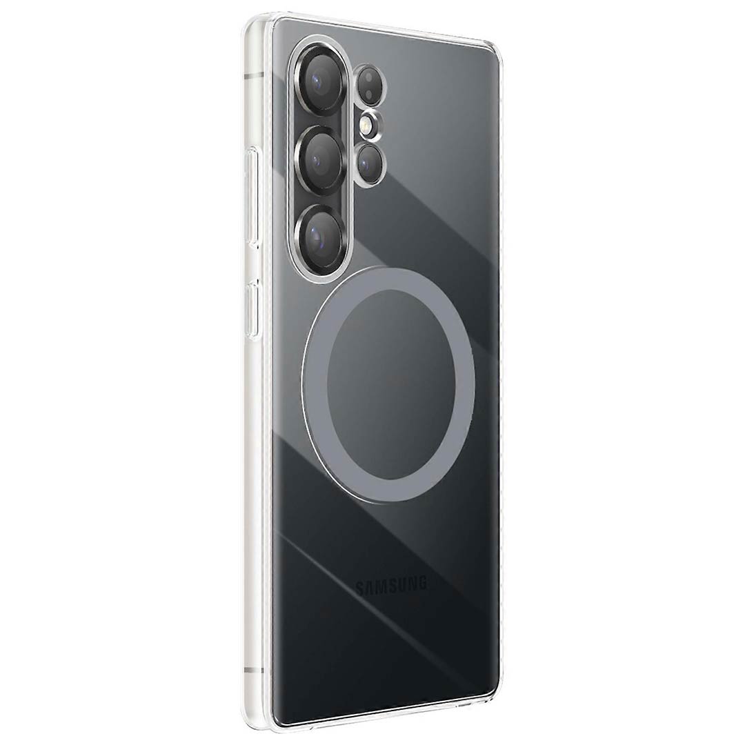Clear View Magnetic Case with Alloy Camera Shield For S25 Ultra