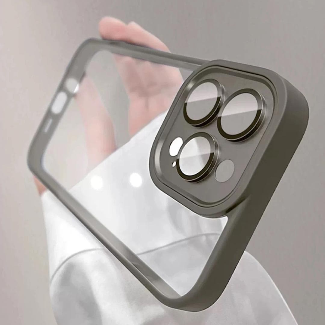 Crystal Clear Case with Metal Camera Protection and Action Button