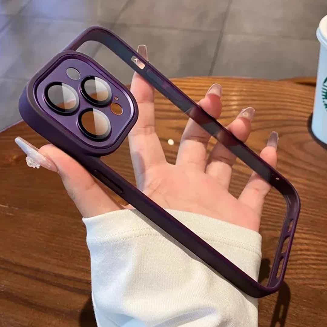 Crystal Clear Case with Metal Camera Protection and Action Button