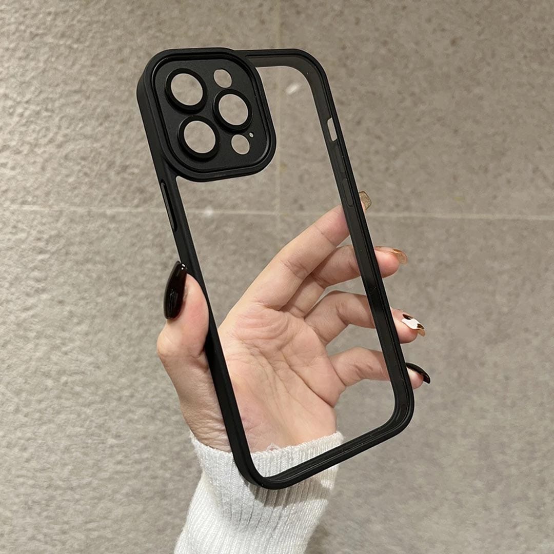 Crystal Clear Case with Metal Camera Protection and Action Button