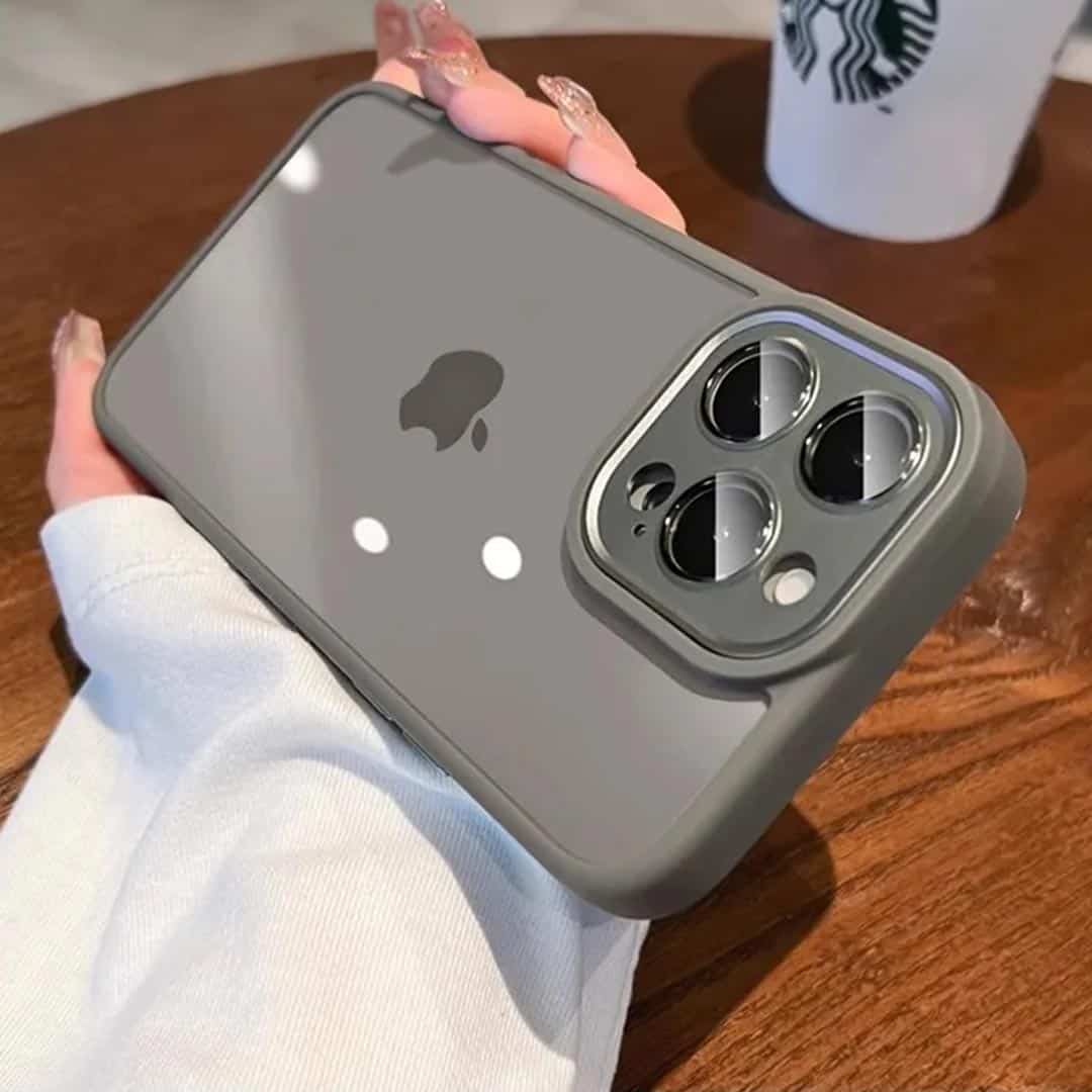Crystal Clear Case with Metal Camera Protection and Action Button