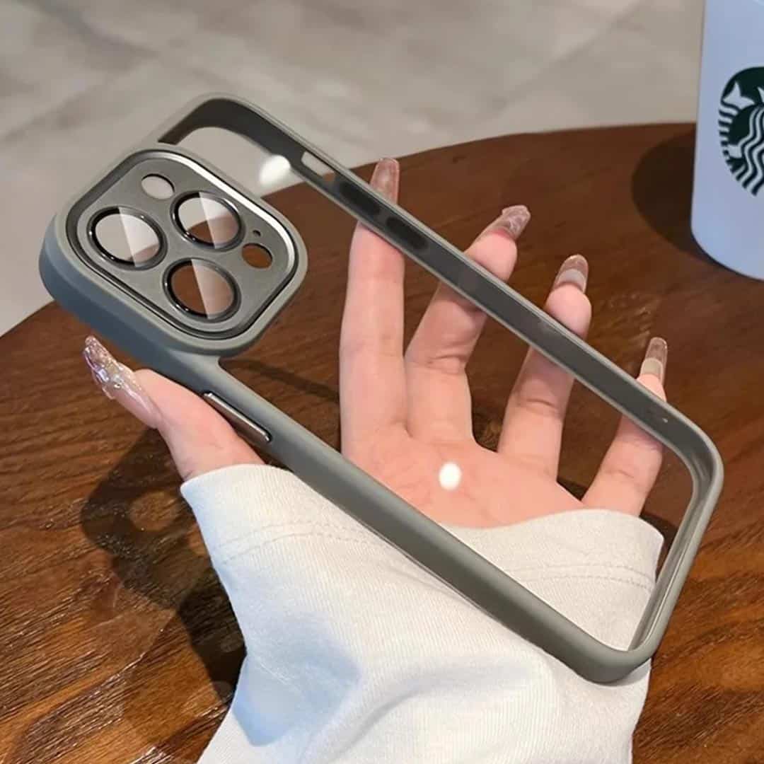 Crystal Clear Case with Metal Camera Protection and Action Button