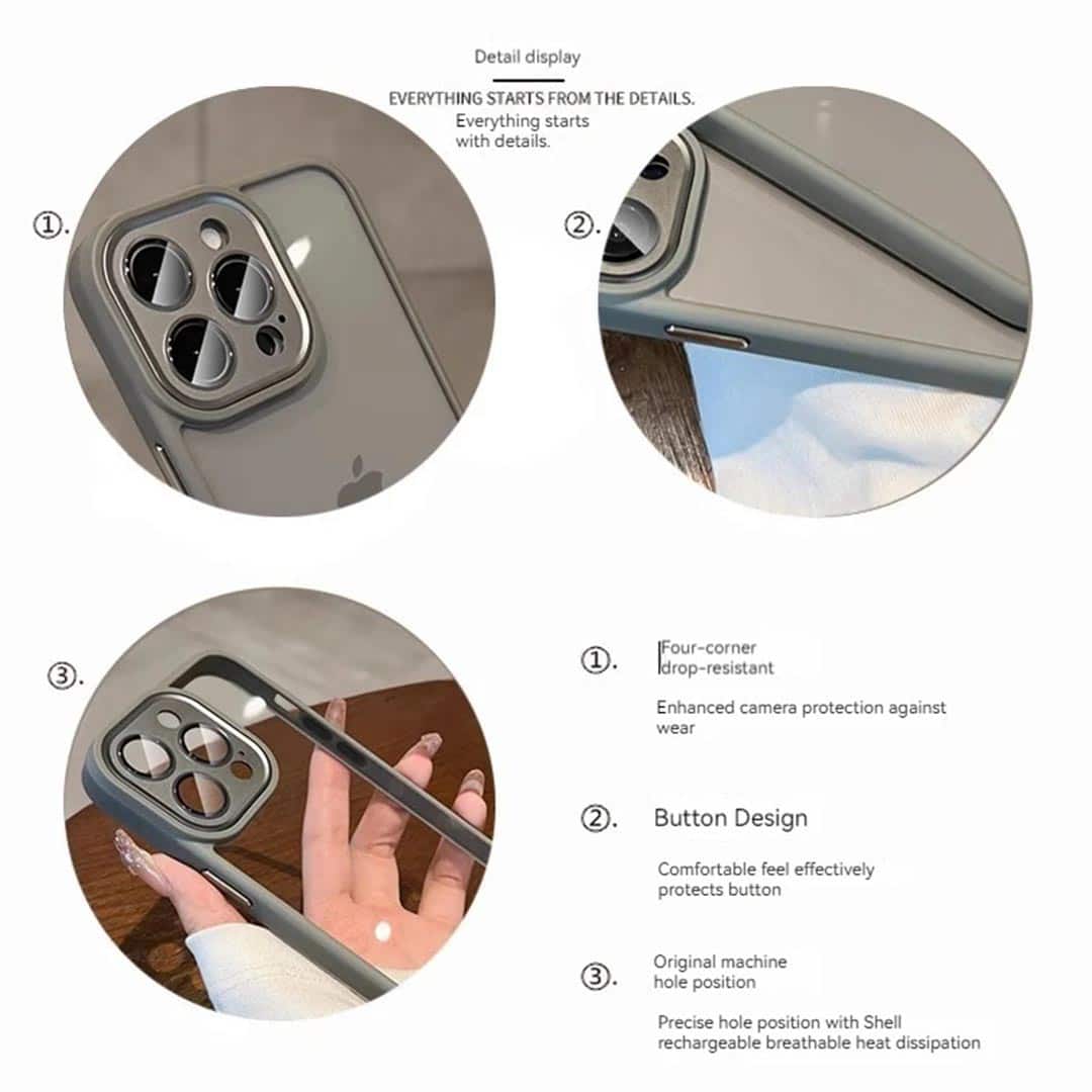 Crystal Clear Case with Metal Camera Protection and Action Button