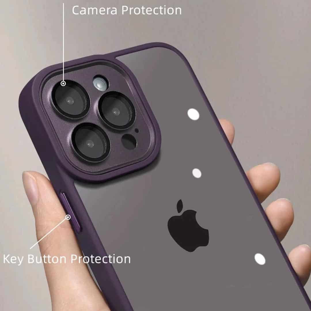 Crystal Clear Case with Metal Camera Protection and Action Button