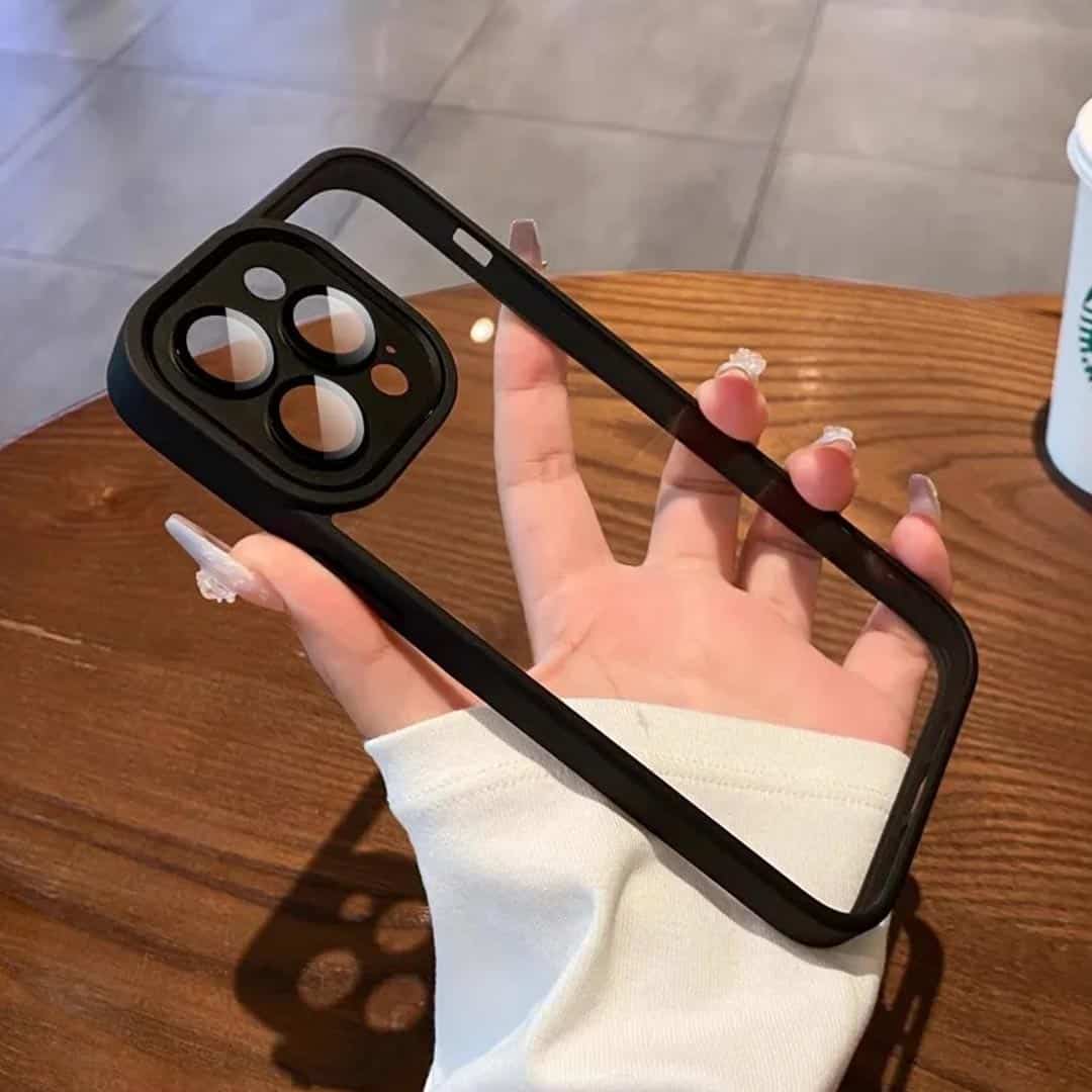 Crystal Clear Case with Metal Camera Protection and Action Button