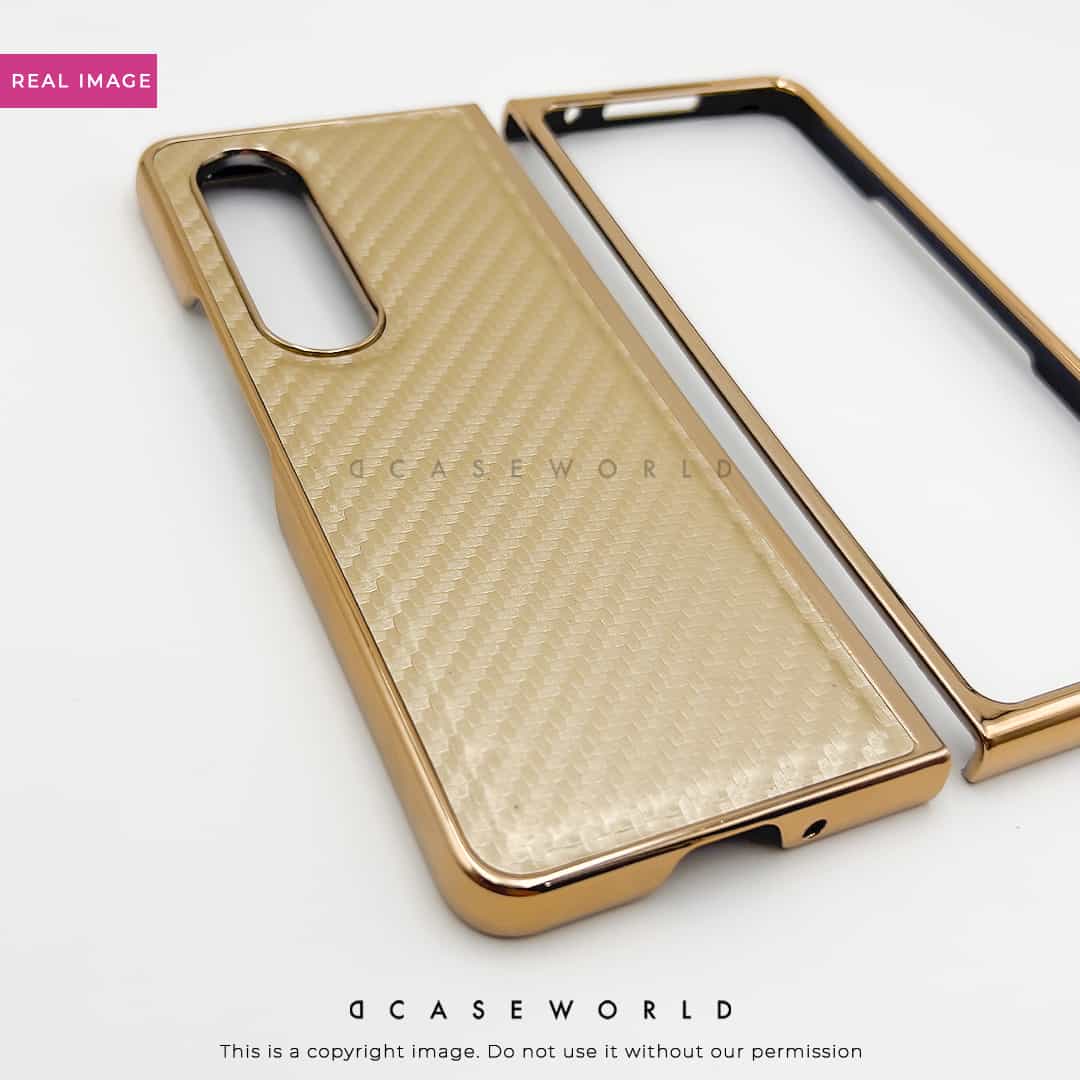 Luxury Champagne Gold Carbon Fiber Case