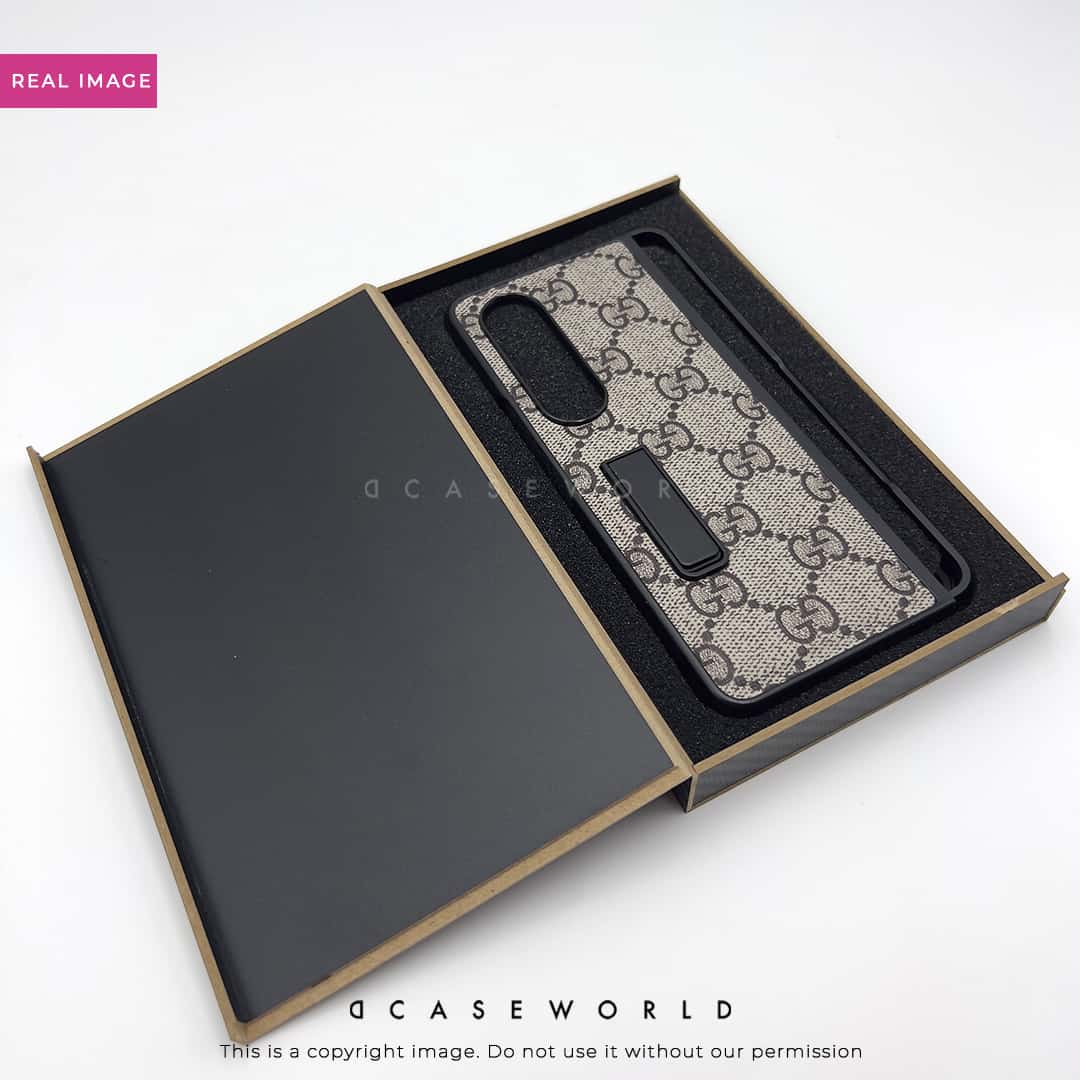 GC premium Leather Case with Back Stand For Fold 4