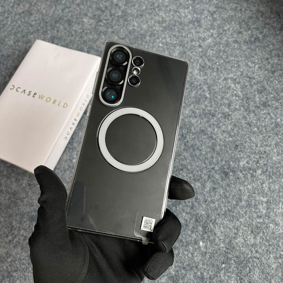 Clear View Magnetic Case with Alloy Camera Shield For S25 Ultra