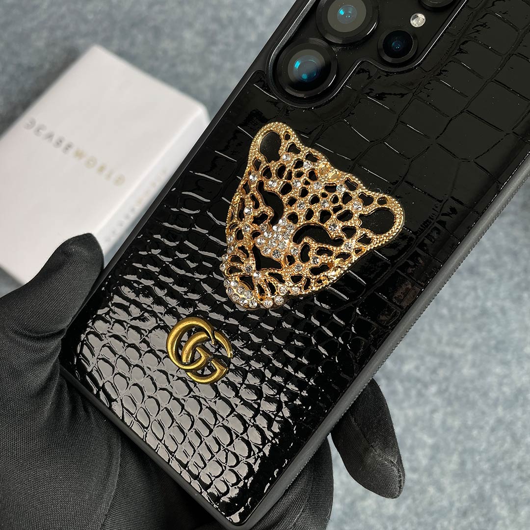 RoyalTiger Diamond Studded Croco Patent Case For Galaxy