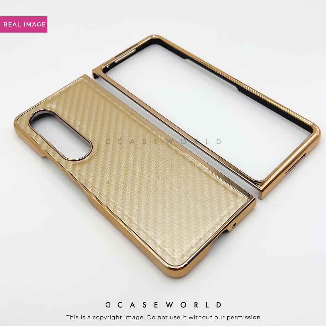 Luxury Champagne Gold Carbon Fiber Case