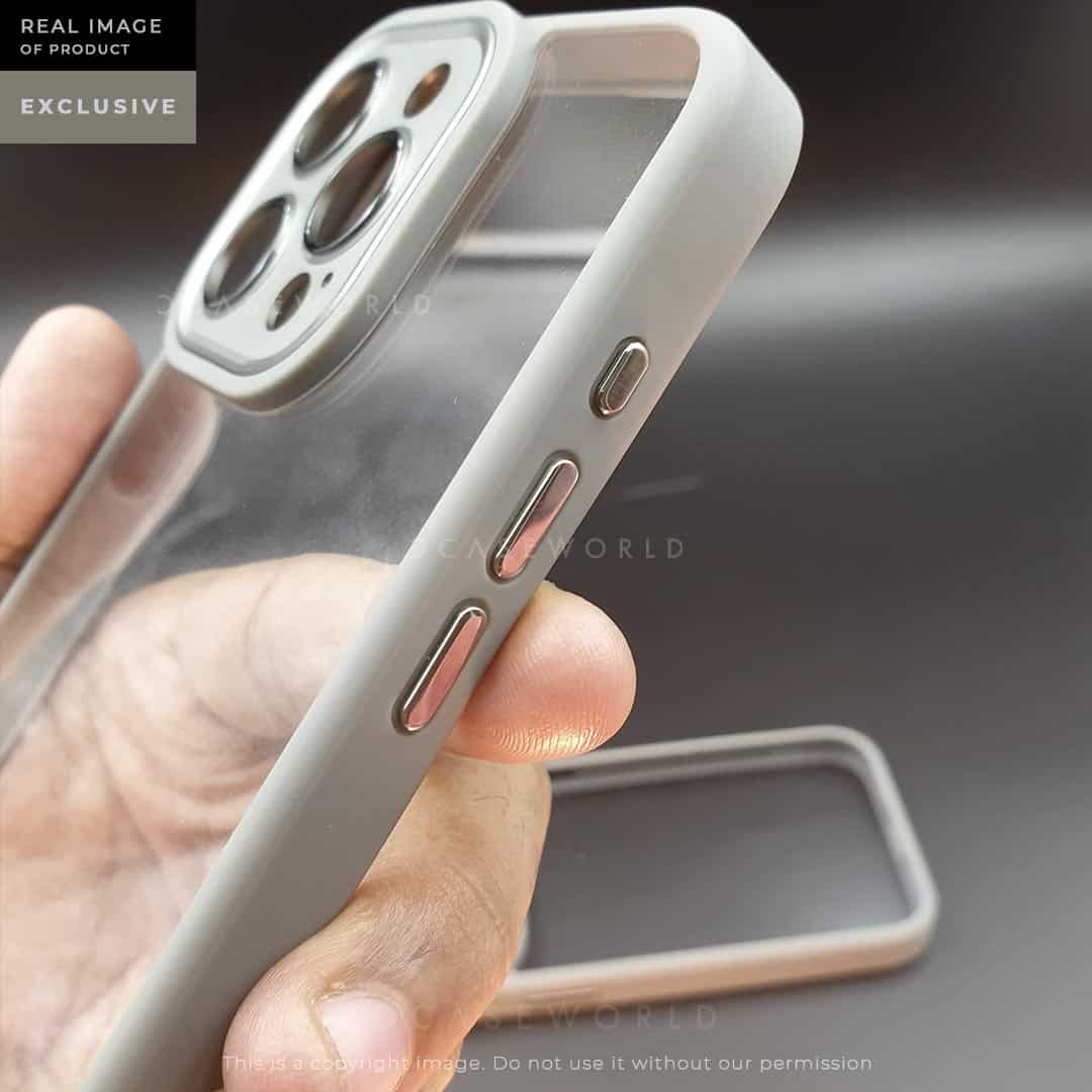Crystal Clear Case with Metal Camera Protection and Action Button