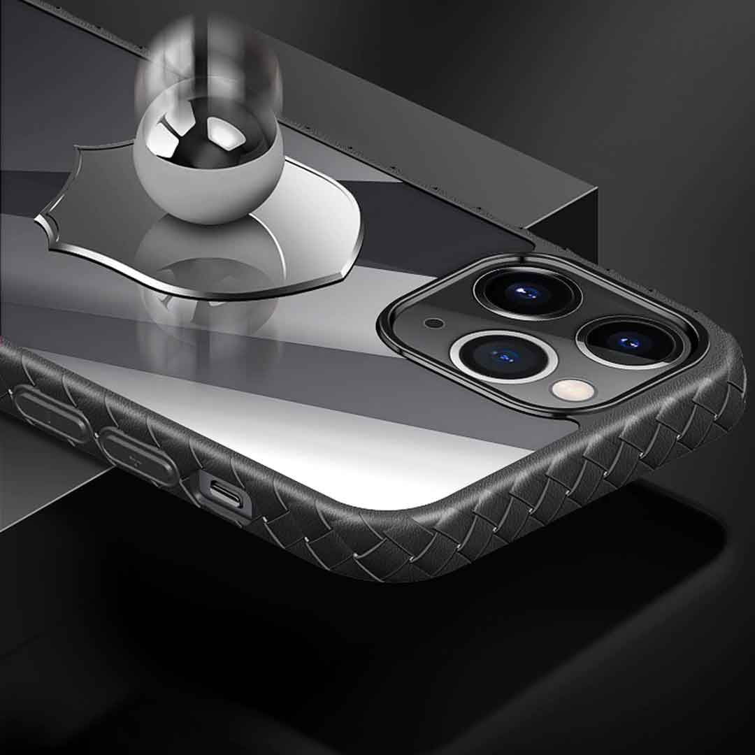 DEVIA iPhone 12 Series Sides Leather Woven Shockproof Case