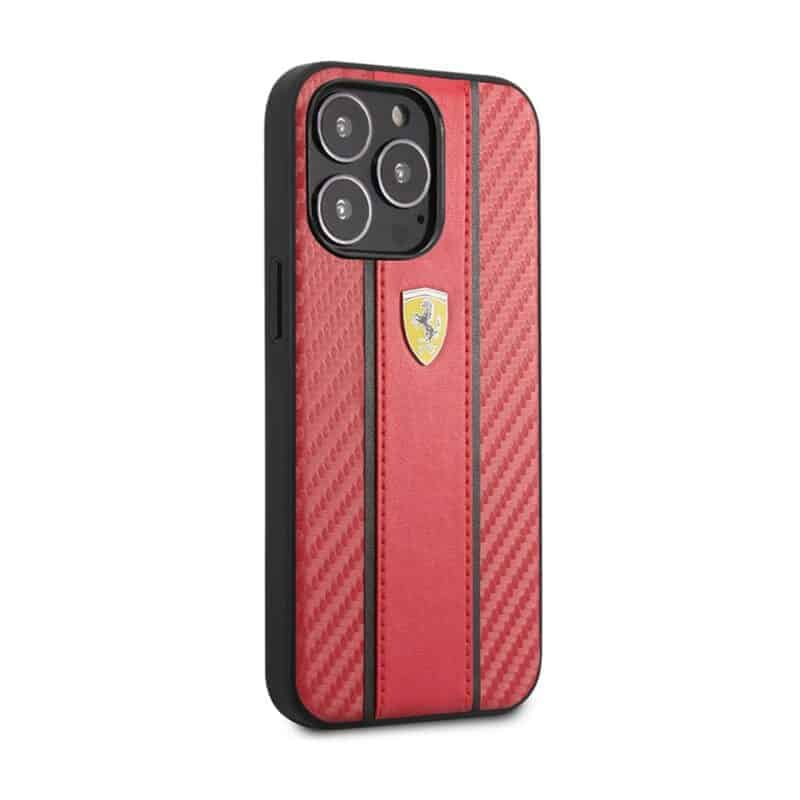FR Premium Leather & Carbon Fibre Case With Centre Stripe