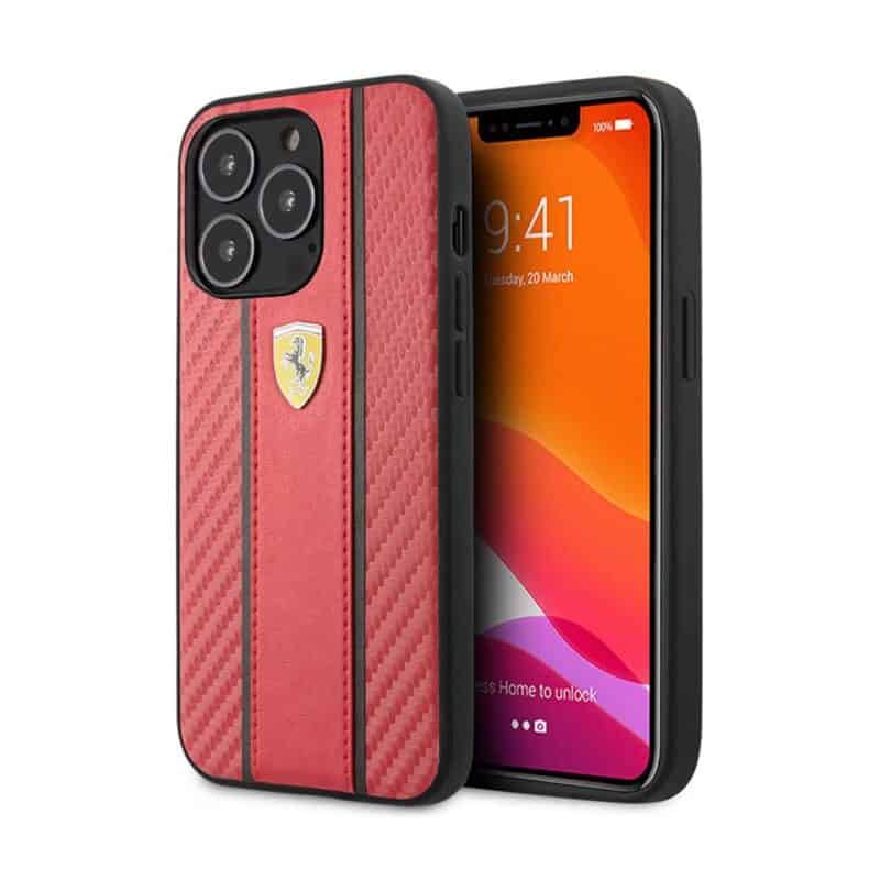 FR Premium Leather & Carbon Fibre Case With Centre Stripe