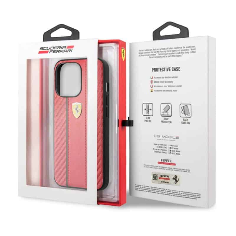 FR Premium Leather & Carbon Fibre Case With Centre Stripe