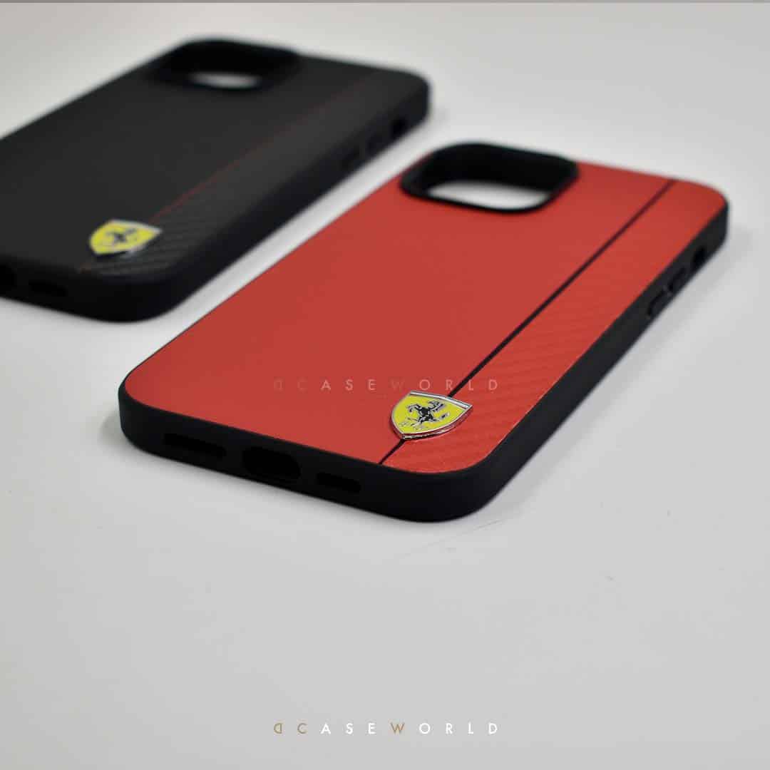 FR Premium Leather & Carbon Fibre Case Side Stripes