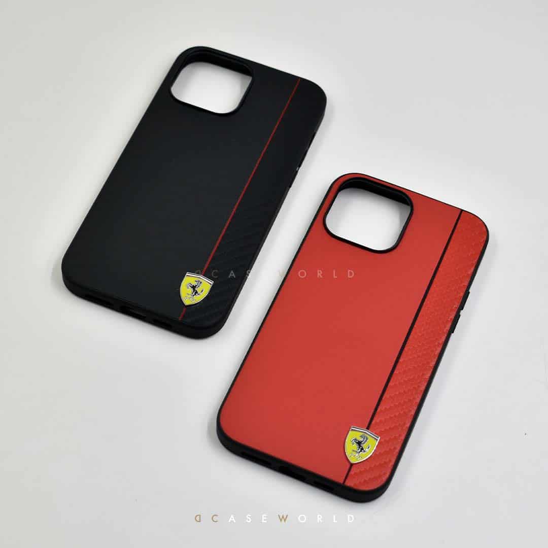 FR Premium Leather & Carbon Fibre Case Side Stripes