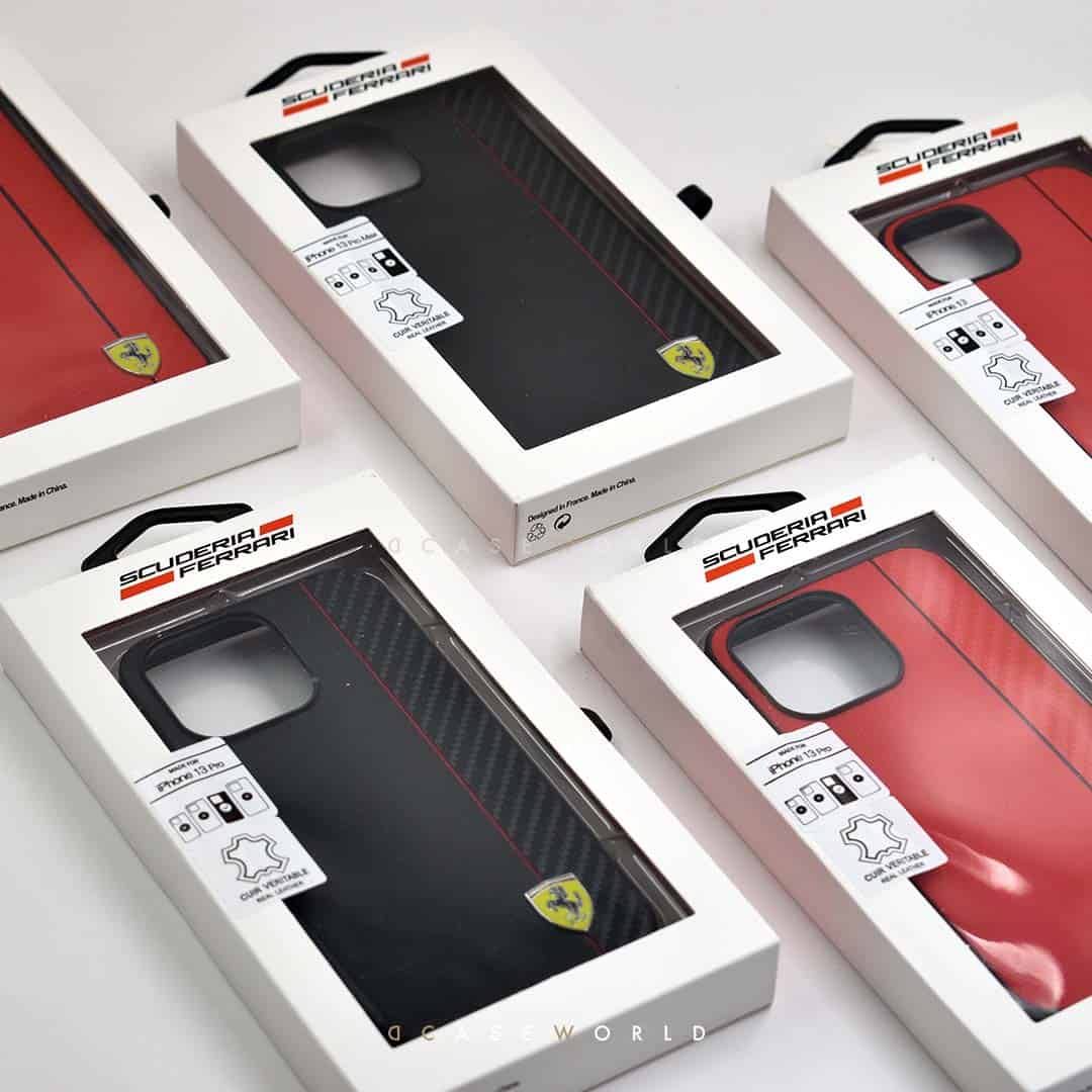 FR Premium Leather & Carbon Fibre Case Side Stripes