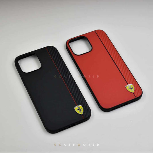FR Premium Leather & Carbon Fibre Case Side Stripes
