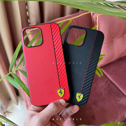 FR Premium Leather & Carbon Fibre Case Side Stripes