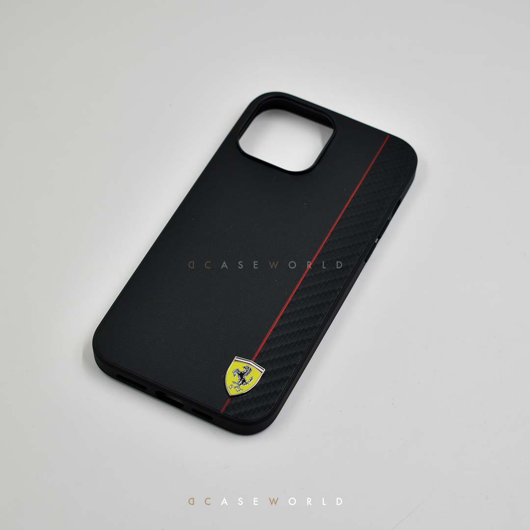 FR Premium Leather & Carbon Fibre Case Side Stripes