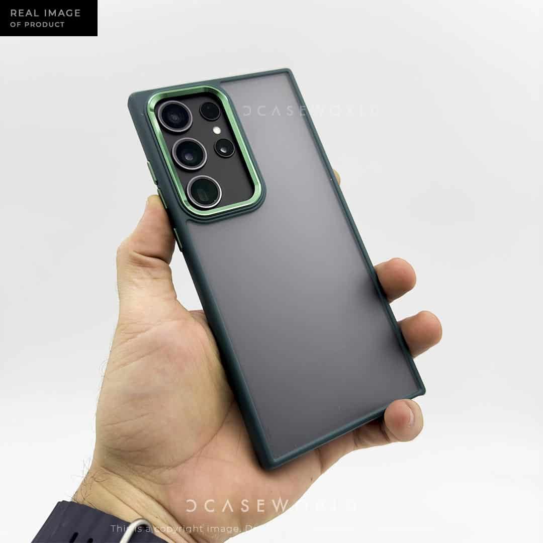 Premium Frosted Back With Metal Chrome Camera Ring